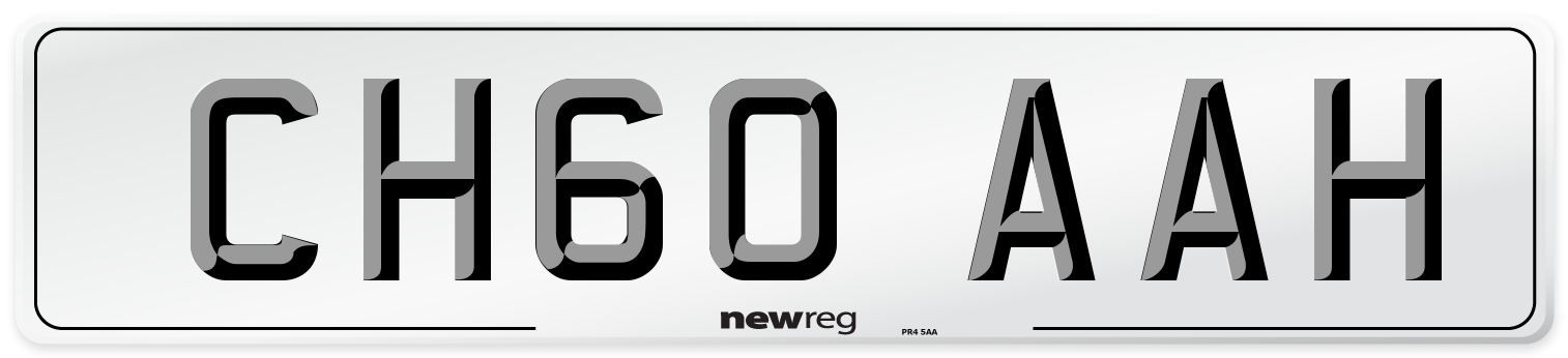 CH60 AAH Number Plate from New Reg